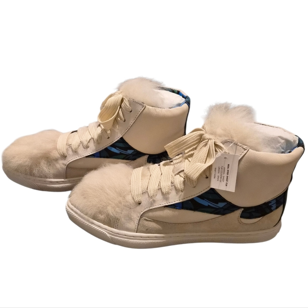 Coach C203 Chalk Suede High-Top Sneakers 6.5 - New In Box - Picture 2 of 7